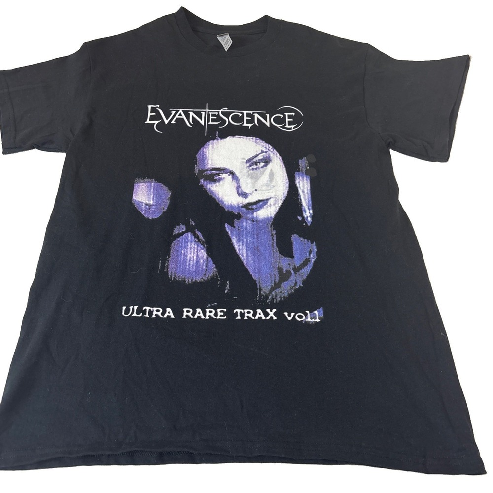 Evanescence T-shirt size Medium Black short slv tee has small holes*** cotton